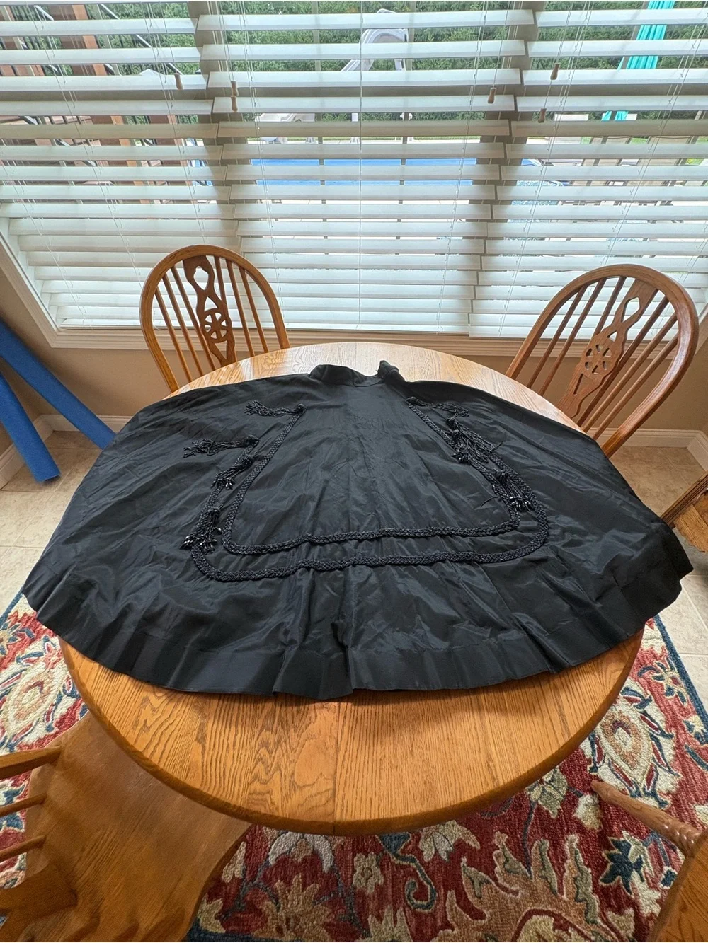 Vintage Black Taffeta Long Beaded Maxi Skirt Size S Custom